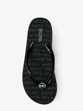 NWT Michael Kors Bedford Logo Flip Flop in Black, Size 11